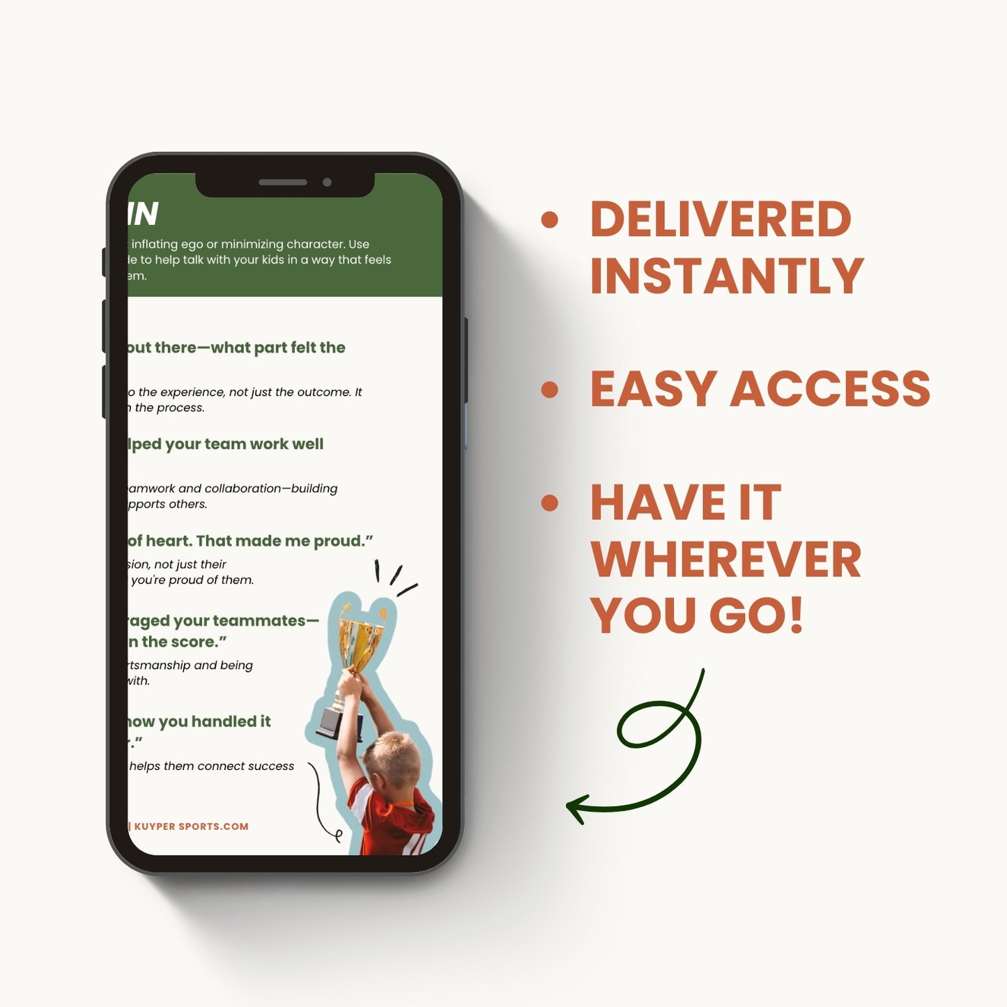 10 Phrases to Say to You Child After A Game (Win or Lose) | FREE GUIDE